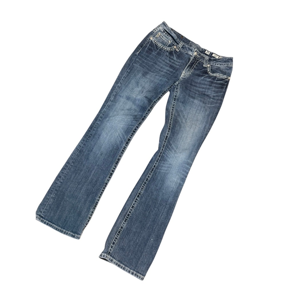 Miss Me Jeans Signature Boot Cut Jeans 31 X 34 Lace Pockets JW6171B - Picture 2 of 12